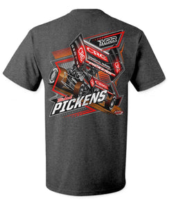 Michael Pickens 2024 Signature Sprint Car T-shirt - Charcoal