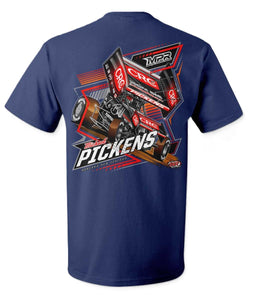 Michael Pickens 2024 Signature Sprint Car T-shirt - Dark Blue